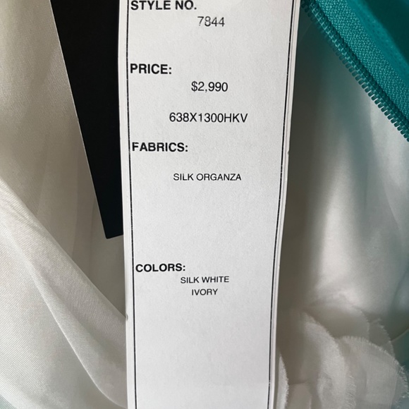 NWT Liancarlo White Wedding Dress or Evening Gown In Silk Organza Material - Picture 9 of 9